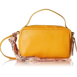NWT Lucky Brand Diam Leather Crossbody Bag Butterscotch Yellow NEW Purse